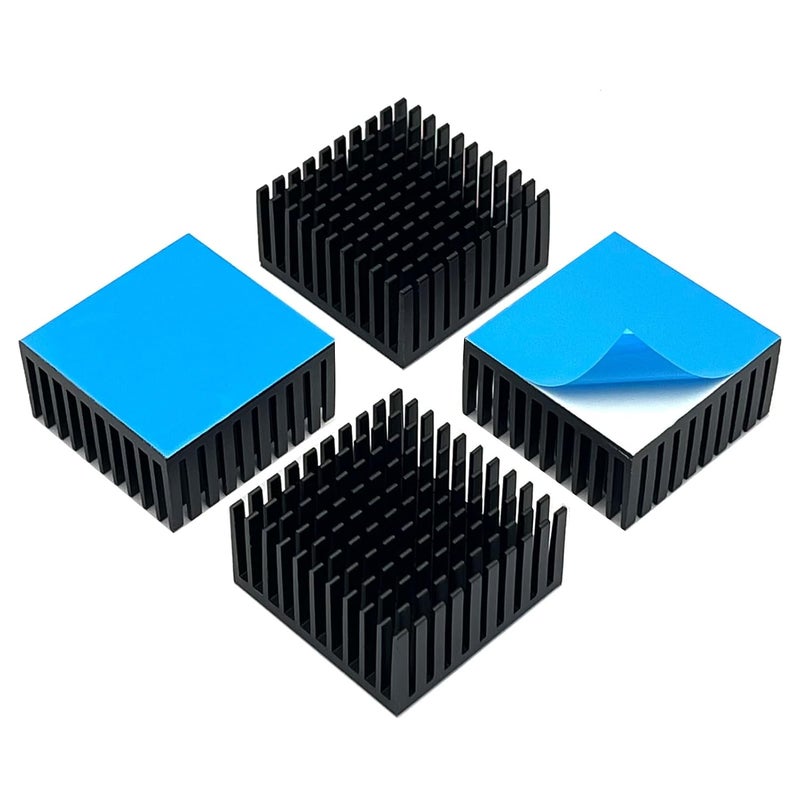 DVUIYYL 40mm Heatsink Heatsink Aluminum Heatsink, 40x40x20mm+3M8810 Thermal Conductive Adhesive Tape. Suitable for TEC1-12706 Thermal Peltier Module, Peltier Cooler, Stepper Motor Cooling - Image 1